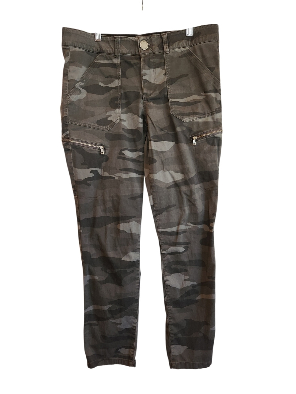 Democracy AB Technology Camo Cargo Zip Pocket Pants Size 10 Stretch Waistband